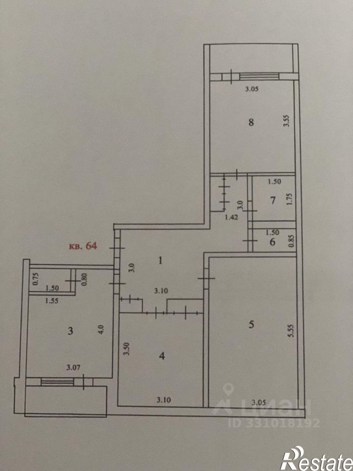 3-комн квартира Шумерля, улица Ленина