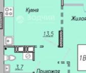 1-комн, 42кв м, этаж 4/13 Чувашская Республика — Чувашия, Чебоксары, улица Писателя Лаврентия Таллерова, поз25/1