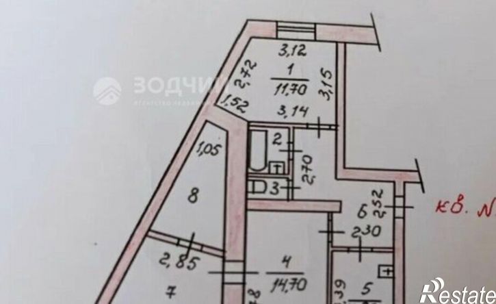 2-комн квартира Чувашская Республика &mdash; Чувашия, Чебоксары, улица Красина, 16