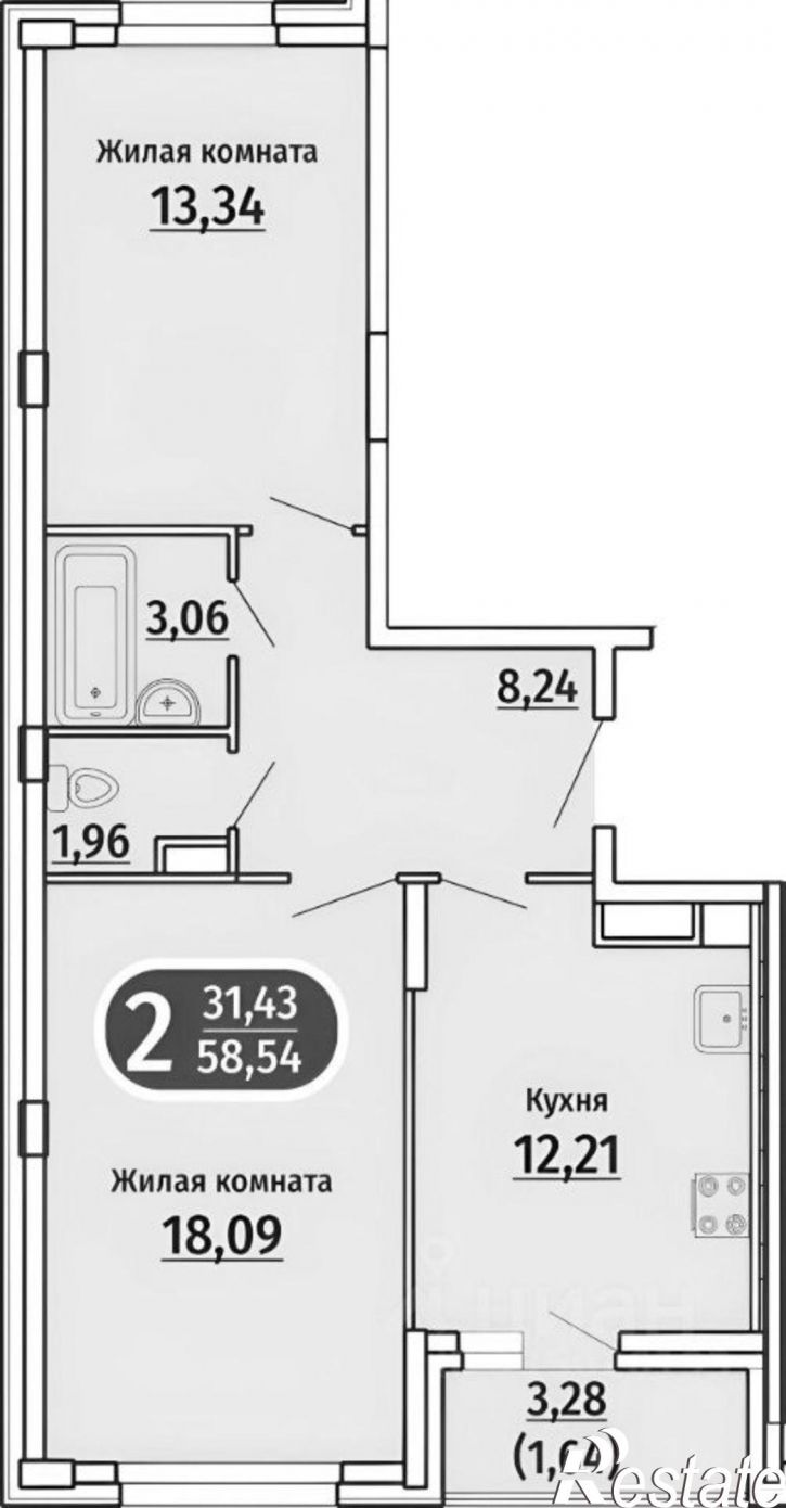 2-комн квартира Чебоксары