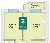 2-комн, 66 кв м, этаж 1/9 Чебоксары