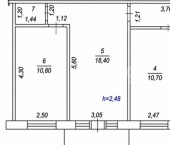 3-комн, 56кв м, этаж 3/5 ул Космонавта Николаева А.Г., 35