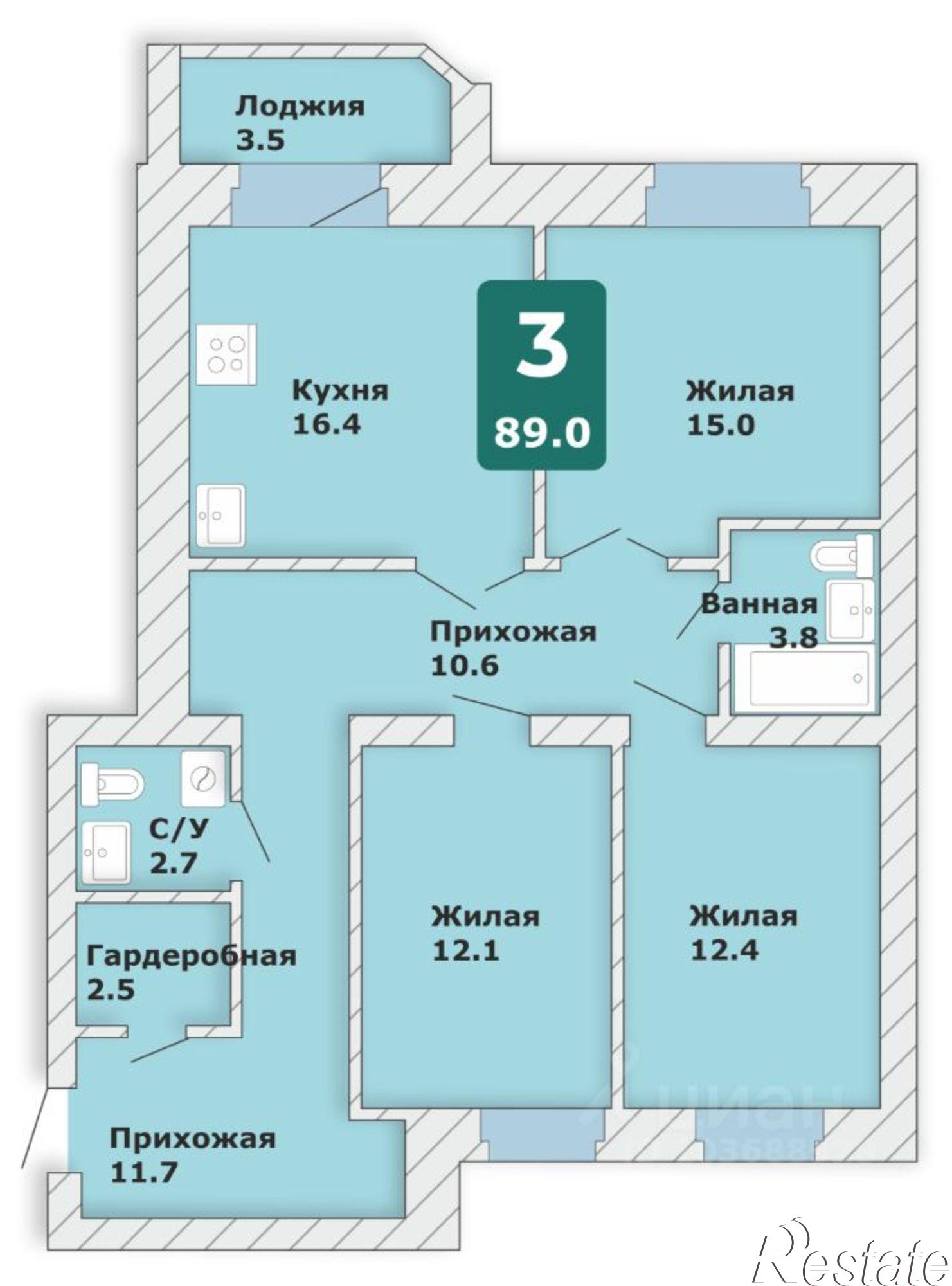 Купить квартиру за 11 390 500 рублей на Чебоксары