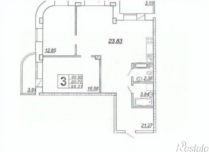 3-комн квартира Чебоксары г., Калининский, Энергетиков ул., д.6