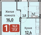 1-комн, 37 кв м, этаж 3/9 ул Текстильщиков, 8К
